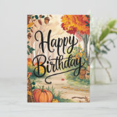 ミスティックラブリーコージーオータム秋ハッピーバースデー カード (スタンド正面)