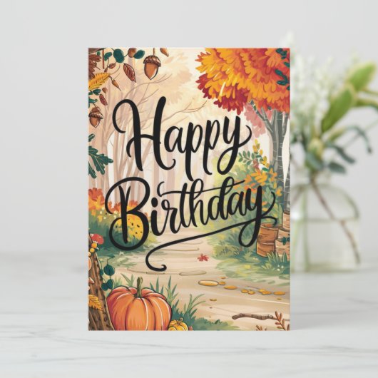 ミスティックラブリーコージーオータム秋ハッピーバースデー カード (スタンド正面)