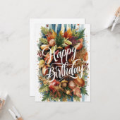 ミスティックラブリーシーズンオータム秋ハッピーバースデー カード (正面/裏面インサイチュ)
