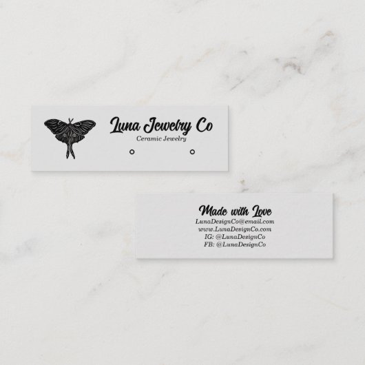 ミスティックルナモスジュエリースタッドビジネスカード スキニー名刺 (正面/裏面)