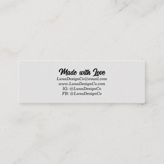 ミスティックルナモスジュエリースタッドビジネスカード スキニー名刺 (裏面)