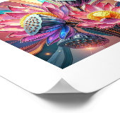 ミスティックロータス開花 – 聖なるフローラアートfor Enlight ポスター (角)