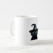 ミスティック子猫 – ハロウィンクラシック猫Tシャツ コーヒーマグカップ (正面左)