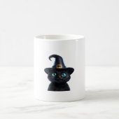 ミスティック子猫 – ハロウィンクラシック猫Tシャツ コーヒーマグカップ (中央)