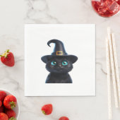 ミスティック子猫 – ハロウィンクラシック猫Tシャツ スタンダードランチョンナプキン (インサイチュ)