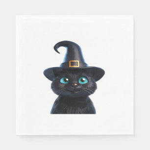 ミスティック子猫 – ハロウィンクラシック猫Tシャツ スタンダードランチョンナプキン
