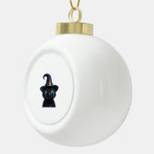 ミスティック子猫 – ハロウィンクラシック猫Tシャツ セラミックボールオーナメント (右)