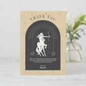 ミスティック射手座〔占星術の〕十二宮図アーチサンキューカード 招待状 (スタンド正面)