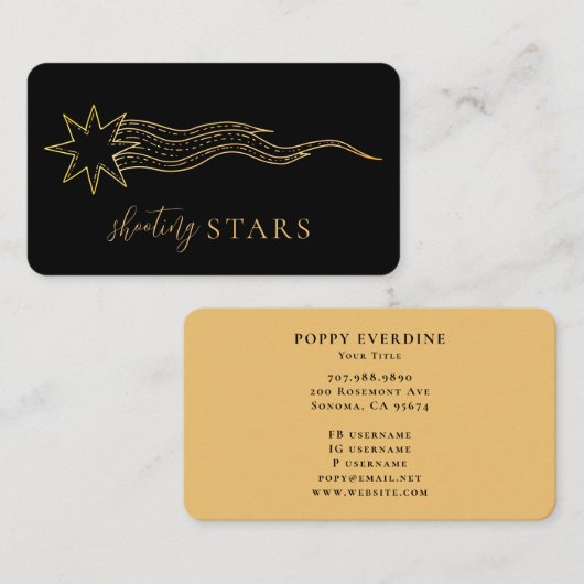 ミスティック射撃、 発砲スターアストロロジーヨガ 名刺 (正面/裏面)