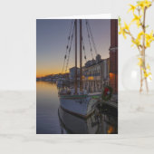 ミスティック川、コネチカット州 折りたたみ式グリーティングカード カード (黄色い花)