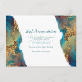 ミスティック抽象芸術ティール（緑がかった色）金ゴールドホテル宿泊施設 エンクロージャーカード (正面)