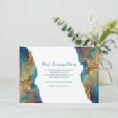 ミスティック抽象芸術ティール（緑がかった色）金ゴールドホテル宿泊施設 エンクロージャーカード (スタンド正面)