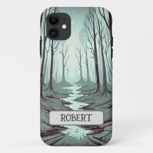 ミスティック・ウッドランド・アット・ナイト パーソナライズ iPhone 11 ケース