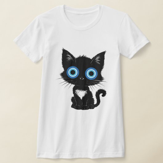 ミスティック・ゲイズ 黒猫の邪眼Tシャツ Tシャツ (レイダウン)
