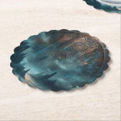 ミスティック ゴシック スチームパンク - 青銅色の銅パティーナ ペーパーコースター (アングル)