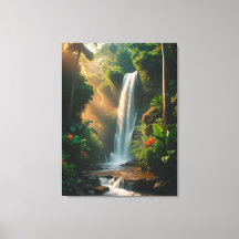 ミスティック ジャングル フォールズ - 穏やかな滝のキャンバスアート