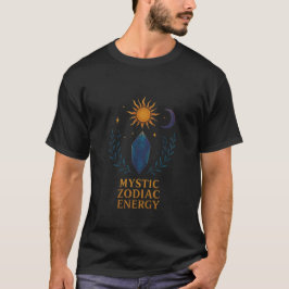 ミスティック・ゾディアック・エナジー・クリスタル・デザイン | 天体の調和 Tシャツ