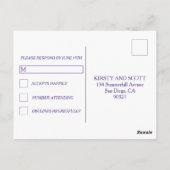 ミスティック・マラケシュ・ナイト・ランタンズ結婚出欠 ポストカード (裏面)