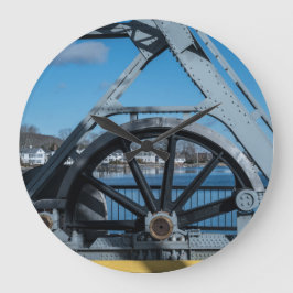 ミスティック・リバー・ジャッキーナイフ橋 - コネチカット州歴史的ミスティック ラージ壁時計