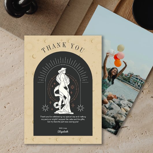ミスティック《星座》乙女座〔占星術の〕十二宮図アーチサンキューカード 招待状