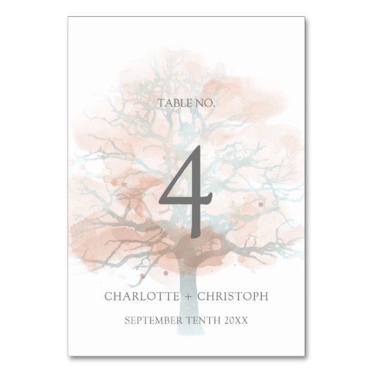 ミスティツリートーブルナンバー テーブルナンバー (正面)