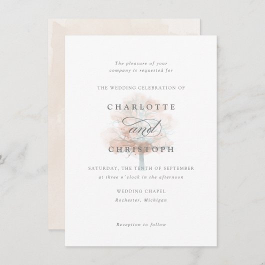 ミスティツリー結婚式招待状 招待状 (正面/裏面)