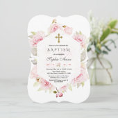 ミスティバラかわいらし赤面フローラ幾何バプテスマ 招待状 (スタンド正面)