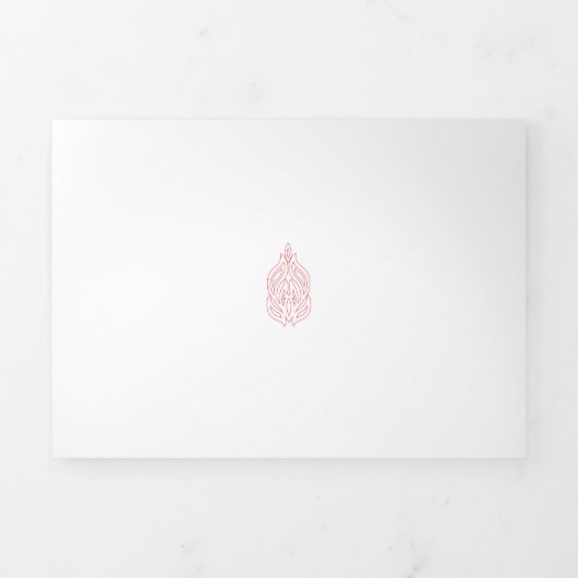 ミスティバラ、フラッシュマホガニー、装飾デザイン 三つ折りカード (カバー)