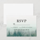 ミスティパインズ モダン返信カード 出席確認 出欠カード (正面/裏面)