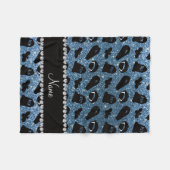 ミスティパーソナライズされたブルーグリッターヴァンパイア フリースブランケット (正面(横))