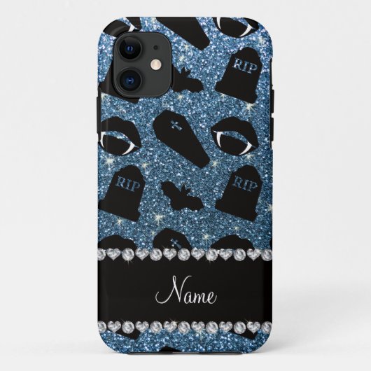ミスティパーソナライズされたブルーグリッターヴァンパイア Case-Mate iPhoneケース (裏面)
