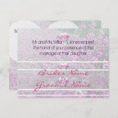 ミスティパープルペチュニアスウェディング招待状 インビテーションポストカード (正面/裏面)