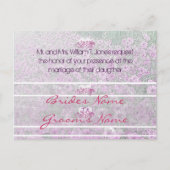 ミスティパープルペチュニアスウェディング招待状 インビテーションポストカード (正面)
