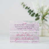 ミスティパープルペチュニアスウェディング招待状 インビテーションポストカード (スタンド正面)