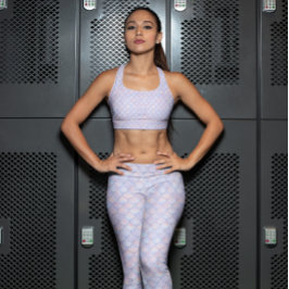 ミスティピンクブルーフェイクグリッターマーメイドはかりで測 レギンス