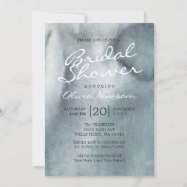 ミスティブルーグレー海水彩ブライダルシャワー 招待状