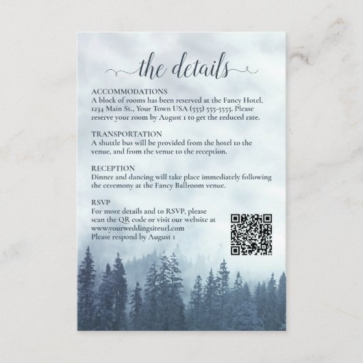 ミスティブルーパイン結婚ズ詳細QRコード エンクロージャーカード (正面)