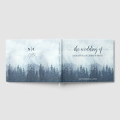 ミスティブルーマウンテン素朴ズ&パイン結婚ズ ゲストブック (全面)