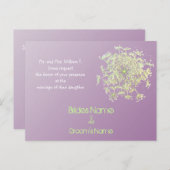 ミスティプラムクイーンアンズレースウェディング招待状 インビテーションポストカード (正面/裏面)