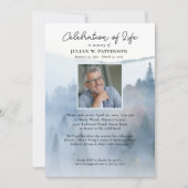 ミスティマウンテンパインツリーお祝いの写真 招待状 (正面)