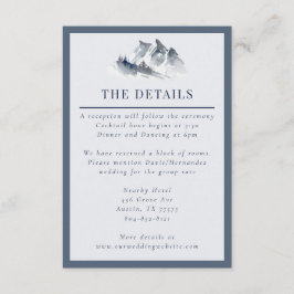 ミスティマウンテンブルーグレイエレガントホワ縁どイ エンクロージャーカード