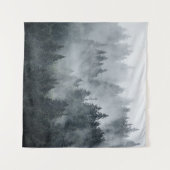 ミスティマウンテンランドスケープヴィンテージスタイル タペストリー (正面(横))