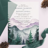 ミスティマウンテンロマンスウォーター結婚カラー ベラム紙招待状