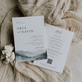 ミスティマウンテン素朴結婚式招待状 招待状