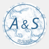 ミスティミニマルブルースモークイニシャルズ日結婚付 ラウンドシール (正面)