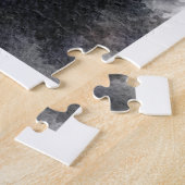 ミスティモノクロパインフォレストウォーターカラーアートプリント ジグソーパズル (側面)