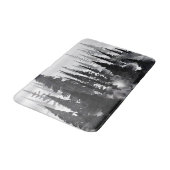 ミスティモノクロパインフォレストウォーターカラーアートプリント バスマット (アングル)