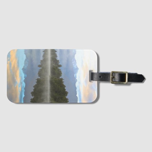 ミスティレイクツリーズリフレクショントランクル自然 ラゲッジタグ (正面横)