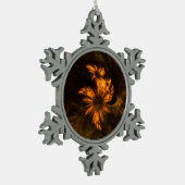 ミスティークガーデン抽象芸術アート スノーフレークピューターオーナメント (左)