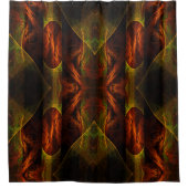 ミスティークジャングル抽象芸術アート シャワーカーテン (正面)